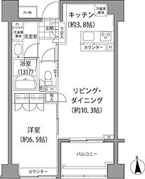 エーデル練馬 6階1LDKの間取り