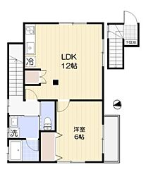 La　Pierre 2階1LDKの間取り