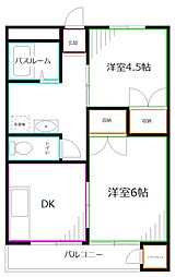 RAYHAUS善福寺川公園 1階2DKの間取り