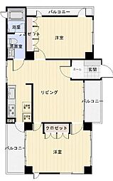 東京メトロ丸ノ内線 東高円寺駅 徒歩1分の賃貸マンション 2階2LDKの間取り