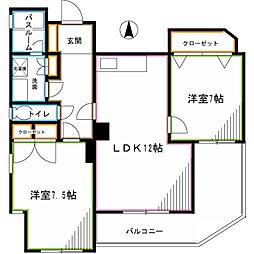 HOMES　3・36・1 2階2LDKの間取り