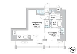 イストワール阿佐ヶ谷 4階1LDKの間取り
