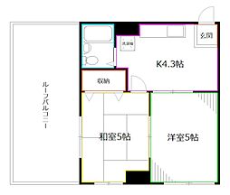 JR中央本線 西荻窪駅 徒歩5分の賃貸マンション 4階2Kの間取り