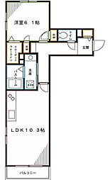ミッドタウンコート 1LDKの間取図画像