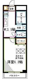 ラグーン三鷹 1Kの間取図画像
