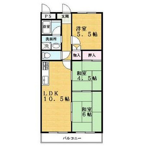 リバティーグリーン ｜大阪府寝屋川市緑町(賃貸マンション3LDK・4階・57.75㎡)の写真 その2