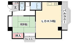 JR内子線 八幡浜駅 徒歩2分の賃貸マンション 3階1LDKの間取り