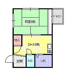 センチュリー寝屋川 1Kの間取図画像