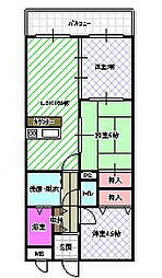 香里プラザ6 3LDKの間取図画像