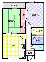 ソル・レヴェンテ 2DKの間取図画像