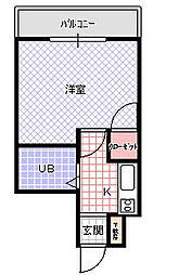 クリオコート寝屋川 1Kの間取図画像