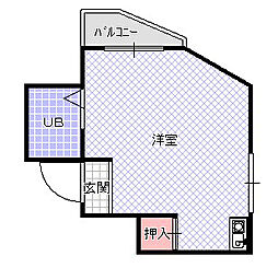 サニーハイツ ワンルームの間取図画像