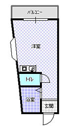 有馬パレス野崎 1Kの間取図画像