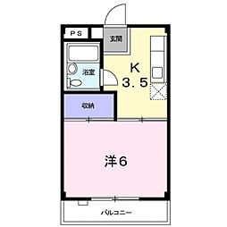 ハイムエトワール 1Kの間取図画像