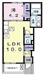プラシード 1LDKの間取図画像