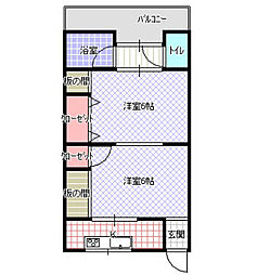 高宮マンション 2Kの間取図画像