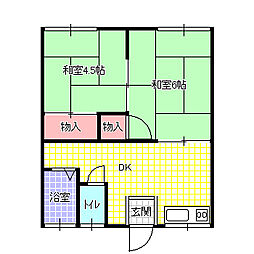 タチバナハイツA 2DKの間取図画像