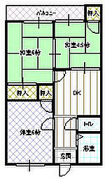 芳栄ハイツ 3DKの間取図画像