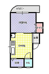 香里エイコーマンション 1DKの間取図画像