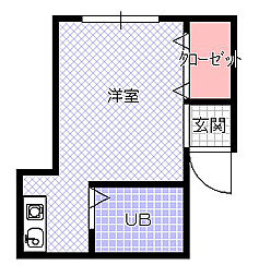 サン・セルジュ香里園 ワンルームの間取図画像
