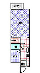 サウス柿木 1Kの間取図画像