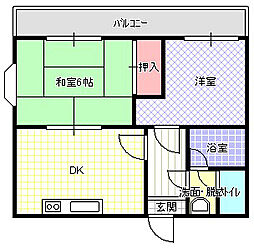ケィプラザ金田 2DKの間取図画像