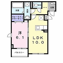 リブ・シン・セブン 1LDKの間取図画像