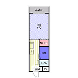 ハイツ竹 1Kの間取図画像