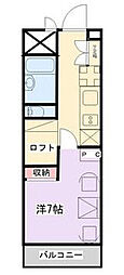 レオパレス中川MTM 1Kの間取図画像