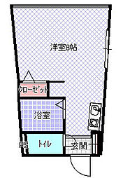 パナコスモ三木 ワンルームの間取図画像