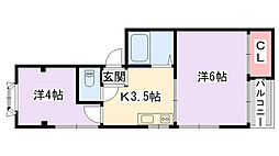 メゾン池田 2Kの間取図画像