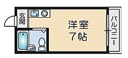 メゾン・ド・シャン大野 ワンルームの間取図画像