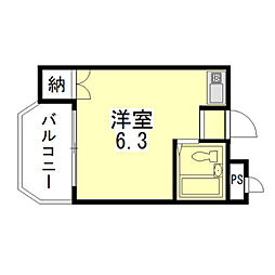 ハイツ日岡 ワンルームの間取図画像