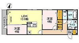メイプル 2LDKの間取図画像