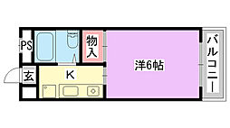 雅ビル 1Kの間取図画像