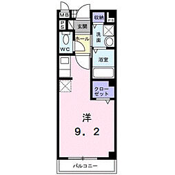 サンライズ栄和 1Kの間取図画像