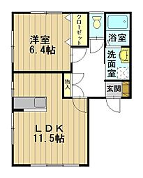 花四季 1階1LDKの間取り