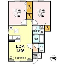 パーシモンツリー 2LDKの間取図画像