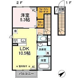 グランディ樋の口 1LDKの間取図画像