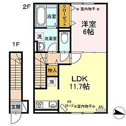 セジュールK&K 1LDKの間取図画像