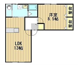 メイプル23 1LDKの間取図画像