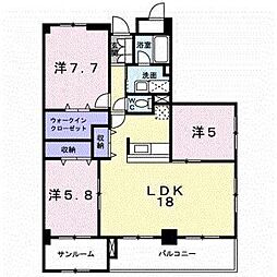 シャトー・グラース 3LDKの間取図画像