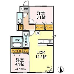 ガレンド 2LDKの間取図画像