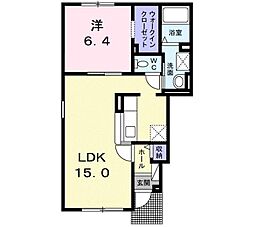 カルフールオリゾン2C 1LDKの間取図画像