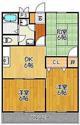 ニューセガシアA 3DKの間取図画像