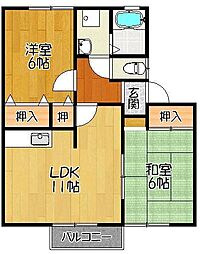 Maisond'orA 2LDKの間取図画像