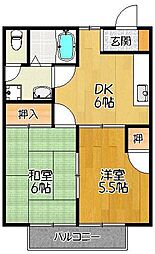 ロジュマンJ 2DKの間取図画像