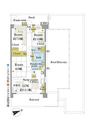 ラヴィラ府中多摩川 3LDKの間取図画像