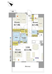東京ミッドベイ　勝どき 3LDKの間取り
