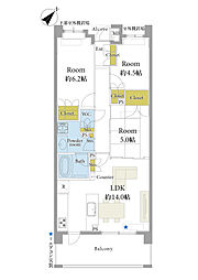 アンビシャス久米川 3LDKの間取り